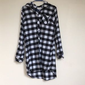 Ci Sono Black and White Flannel Dress